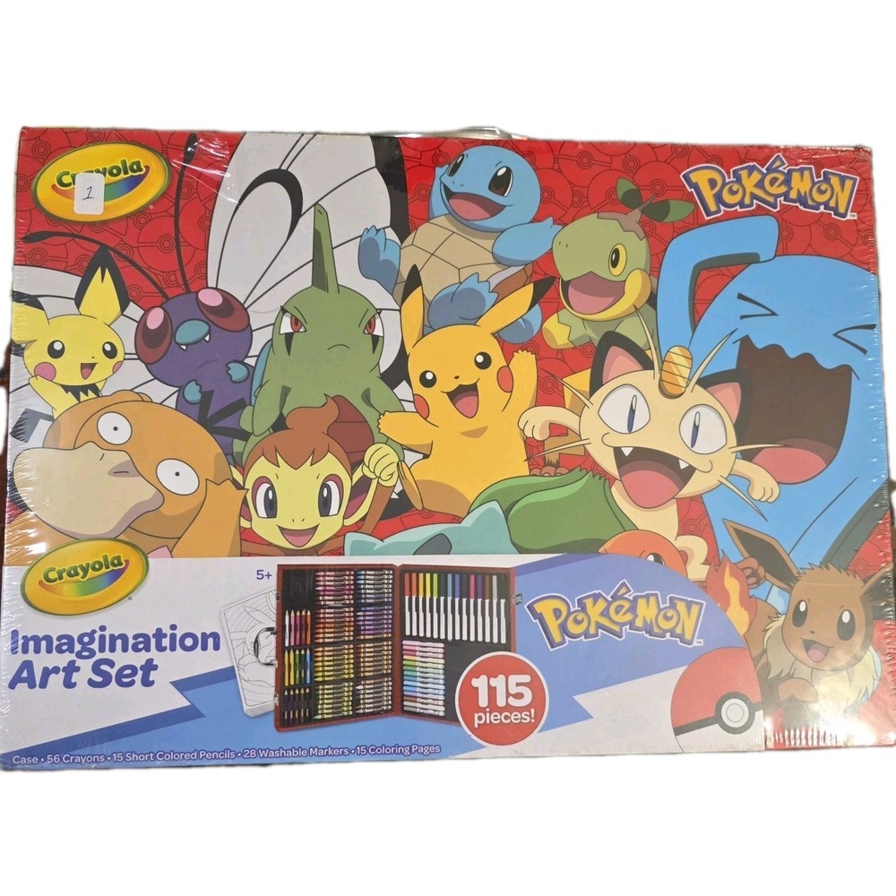 NEW Crayola Pokemon Imagination Art Set‎ 115 Pieces